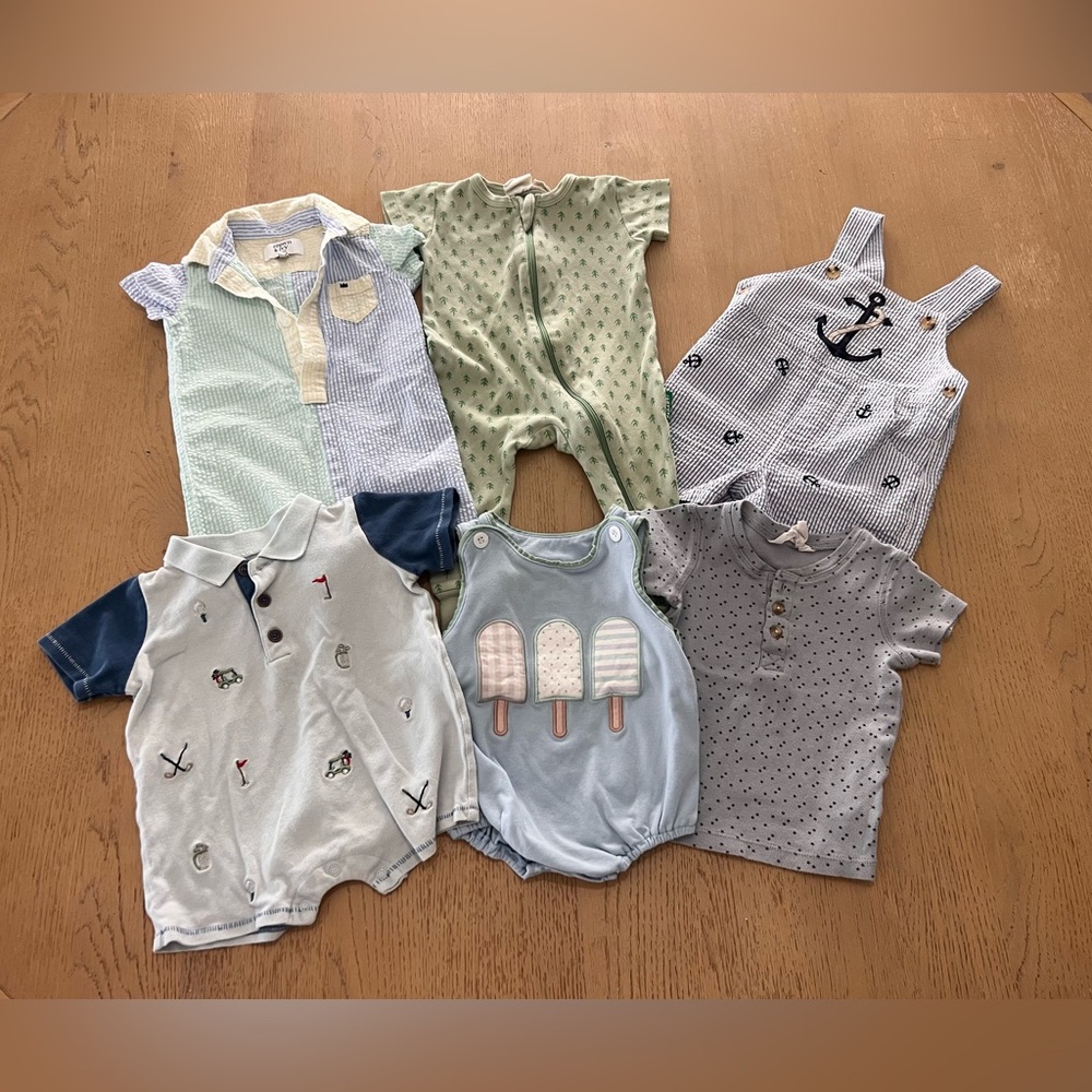 Baby Boys lot of 6-12 months clothes cotton on crown & ivy mudpie, Abby & Evie